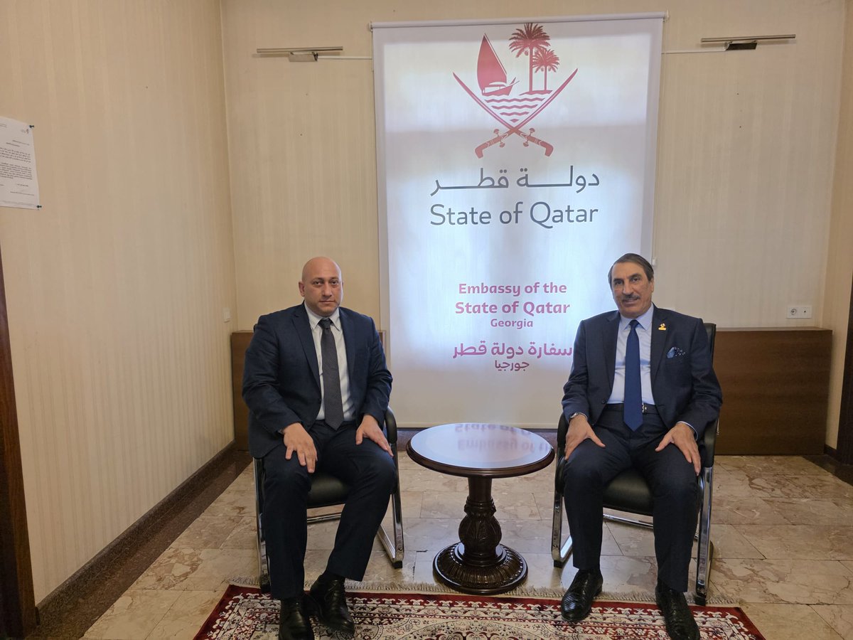QatarEmb_TBS's tweet photo. Alexander Khvtisiashvili, Deputy Minister of Foreign Affairs of Georgia, extended condolences to Ali Almulla, Ambassador of Qatar, and Qatari people on passing of the Father Amir, on behalf of Government of Georgia. Members of the diplomatic corps also expressed their condolences https://t.co/5ax0wtcucL