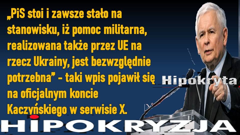 news_psd's tweet photo. „Prawo i Sprawiedliwość stoi i zawsze stało na stanowisku, iż pomoc  militarna, realizowana także przez UE na rzecz Ukrainy, jest  bezwzględnie potrzebna” - taki wpis pojawił się na oficjalnym koncie  Jarosława Kaczyńskiego w serwisie X. https://t.co/CU0pfsVBO0