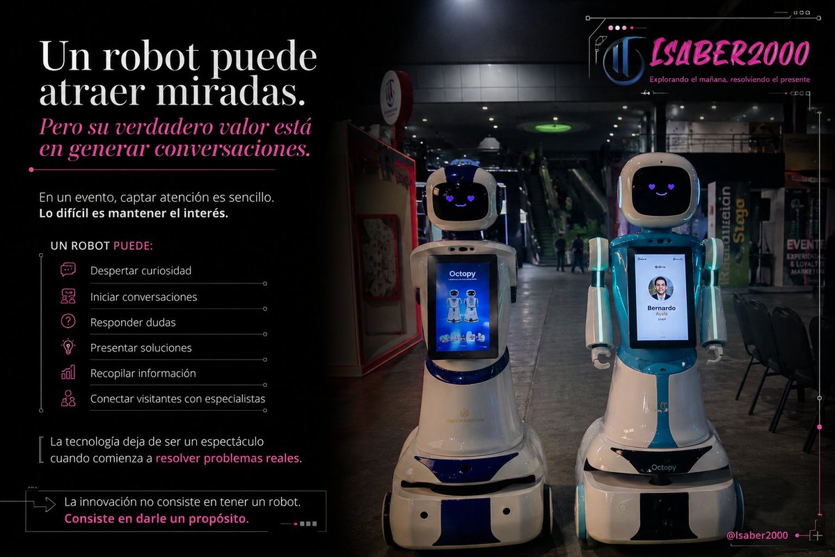 Isaber2000's tweet photo. La innovacion es convertir cada interaccion en una conversacion con proposito.
#isaber2000 #innovacion #robotica #tecnologia #inteligenciaartificial #automatizacion #transformaciondigital #eventos #experienciadelcliente #ingenieria #servicioalcliente #tecnologiaconproposito https://t.co/YiSF044cHW