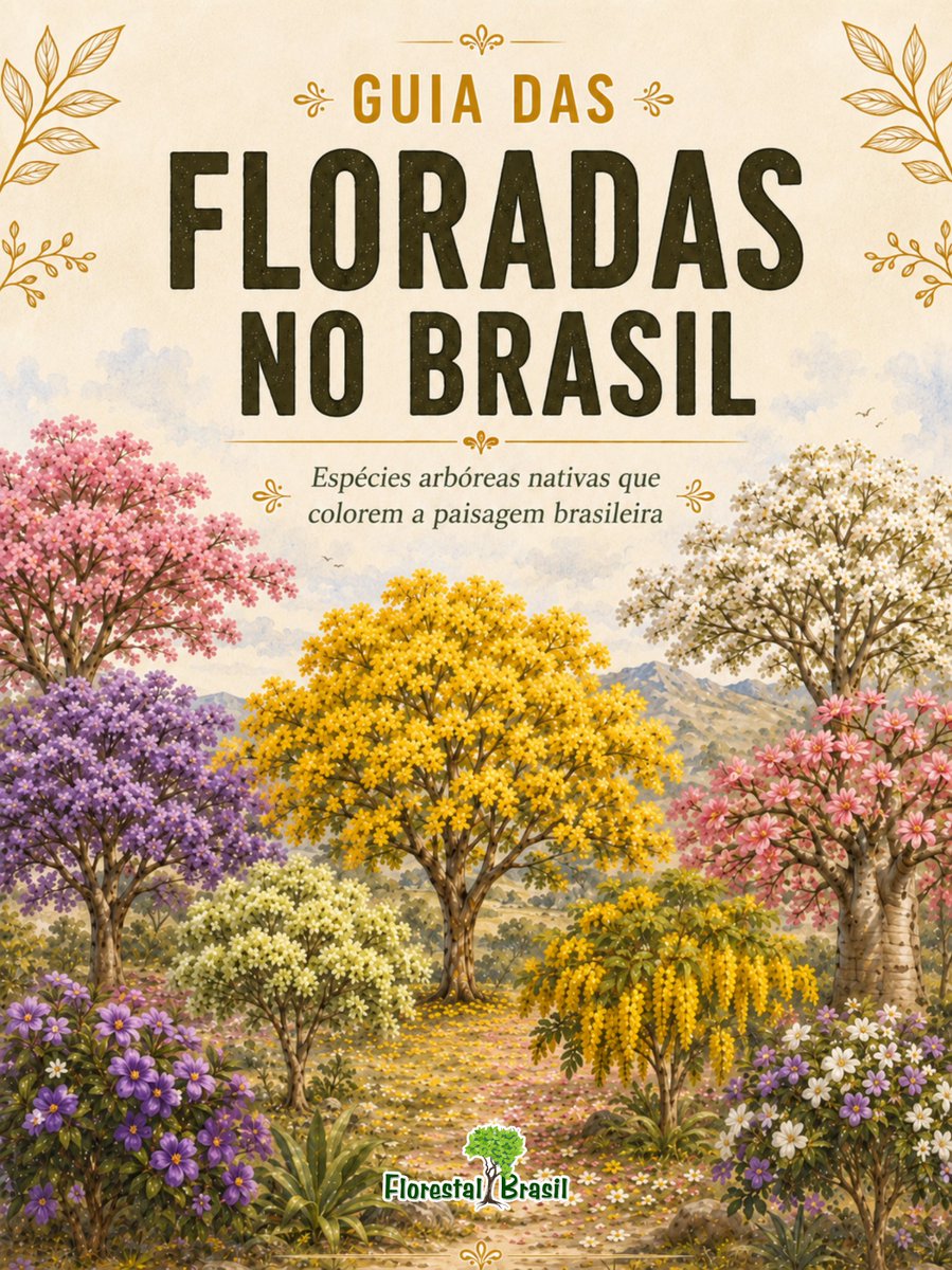 florestalbrasil's tweet photo. Guia das Floradas no Brasil: um e-book para conhecer árvores nativas que colorem nossas paisagens 🌳

O Brasil floresce o ano inteiro, e muitas vezes a gente passa por essas árvores sem saber o nome, a origem, a época de floração ou a importância ecológica de cada uma delas.

Foi pensando nisso que criamos o Guia das Floradas no Brasil, um e-book digital do Florestal Brasil dedicado a espécies arbóreas nativas que se destacam pela beleza de suas flores. 🌳🌸

No guia, reunimos espécies como ipês, paineiras, jacarandás, cássias, manacás, mulungus, pau-brasil, sapucaia, monguba, pata-de-vaca, canafístula e muitas outras árvores que fazem parte da riqueza natural brasileira.

Em cada espécie, você encontra informações sobre:

🌿 nome popular e nome científico;
🌿 família botânica;
🌿 período geral de floração;
🌿 cor predominante das flores;
🌿 origem e ocorrência;
🌿 identificação visual;
🌿 importância ecológica e paisagística;
🌿 curiosidades botânicas.

O e-book também conta com um calendário visual das floradas, ajudando você a entender em quais meses cada espécie costuma florescer.

É um material feito para estudantes, profissionais da área ambiental, educadores, paisagistas, arboristas, fotógrafos de natureza e todos que gostam de observar árvores.

Mais do que um guia bonito, ele é um convite para olhar melhor para as paisagens brasileiras e reconhecer a biodiversidade que floresce nas nossas ruas, praças, parques, estradas e florestas.

📘 O Guia das Floradas no Brasil já está disponível
🔗 https://t.co/B3F4LGB3gS

#florestalbrasil #arvoresnativas #floradasdobrasil #botanica #biodiversidadebrasileira