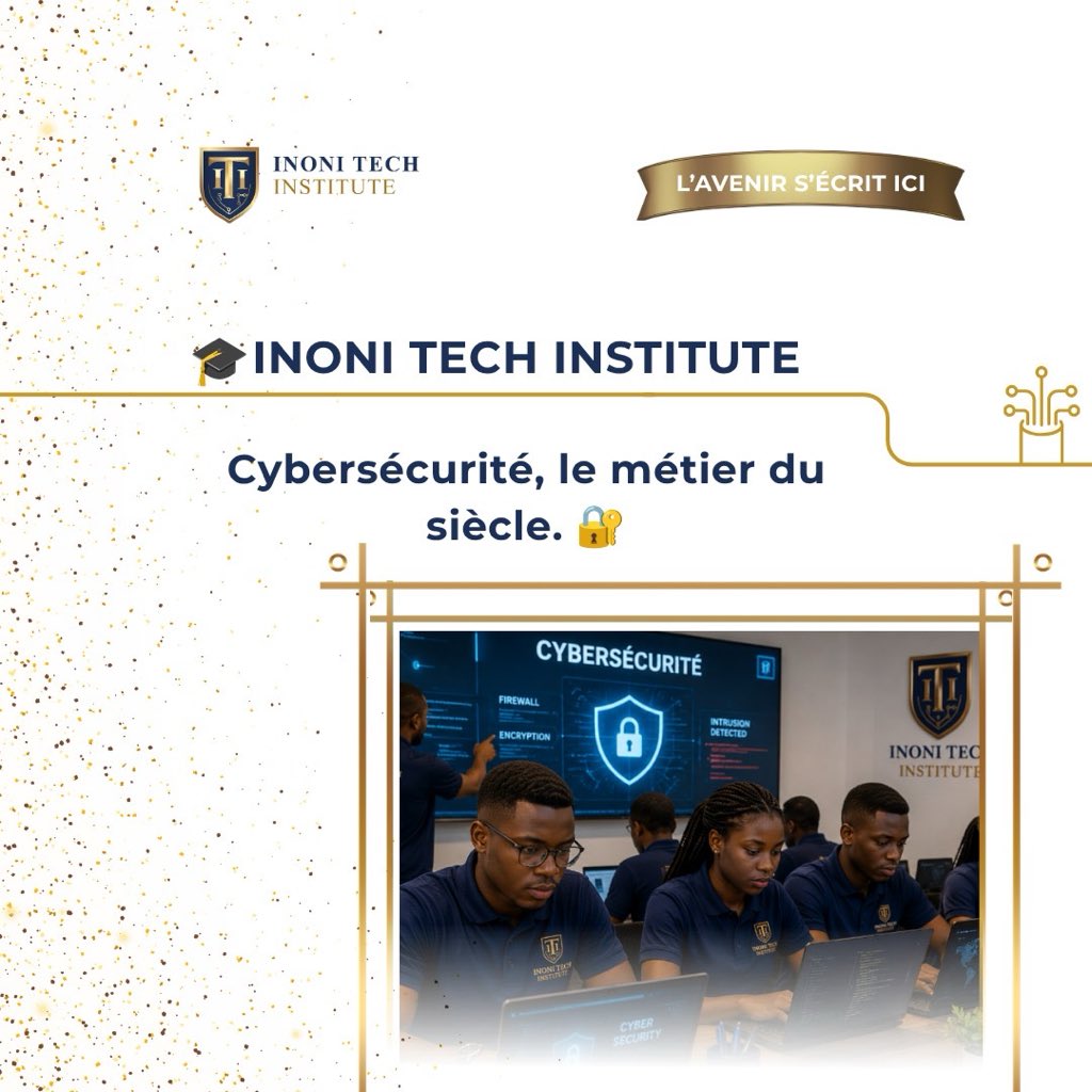 inonitech's tweet photo. Et si le métier le plus demandé en 2030 était déjà là ? 🔐 

La cybersécurité recrute, et ITI forme dès aujourd'hui les futurs experts. Toi aussi, protège l'avenir numérique.

#Cybersecurite #InoniTechInstitute #Cameroun https://t.co/paPBUBwISR