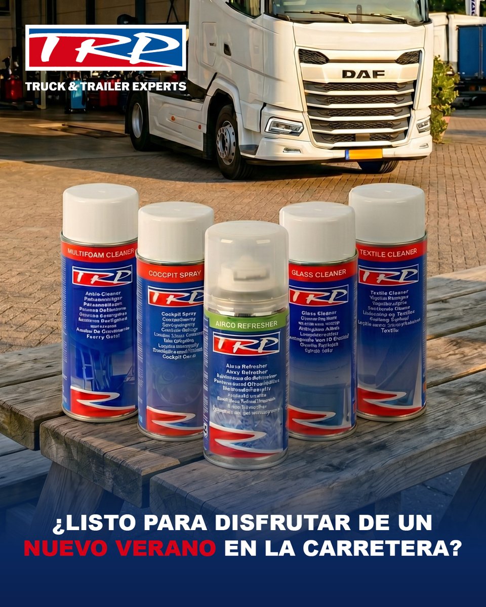 surdafVI's tweet photo. Los trayectos de verano requieren un espacio de trabajo que le mantenga despierto, cómodo y concentrado. Con la gama de aerosoles TRP para cabinas, la puesta a punto es tarea fácil.

 https://t.co/Ek00N7e8Wb https://t.co/ytdLBSEijQ