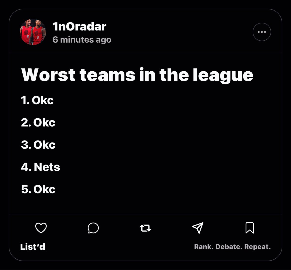 1 and O Radar tweet media