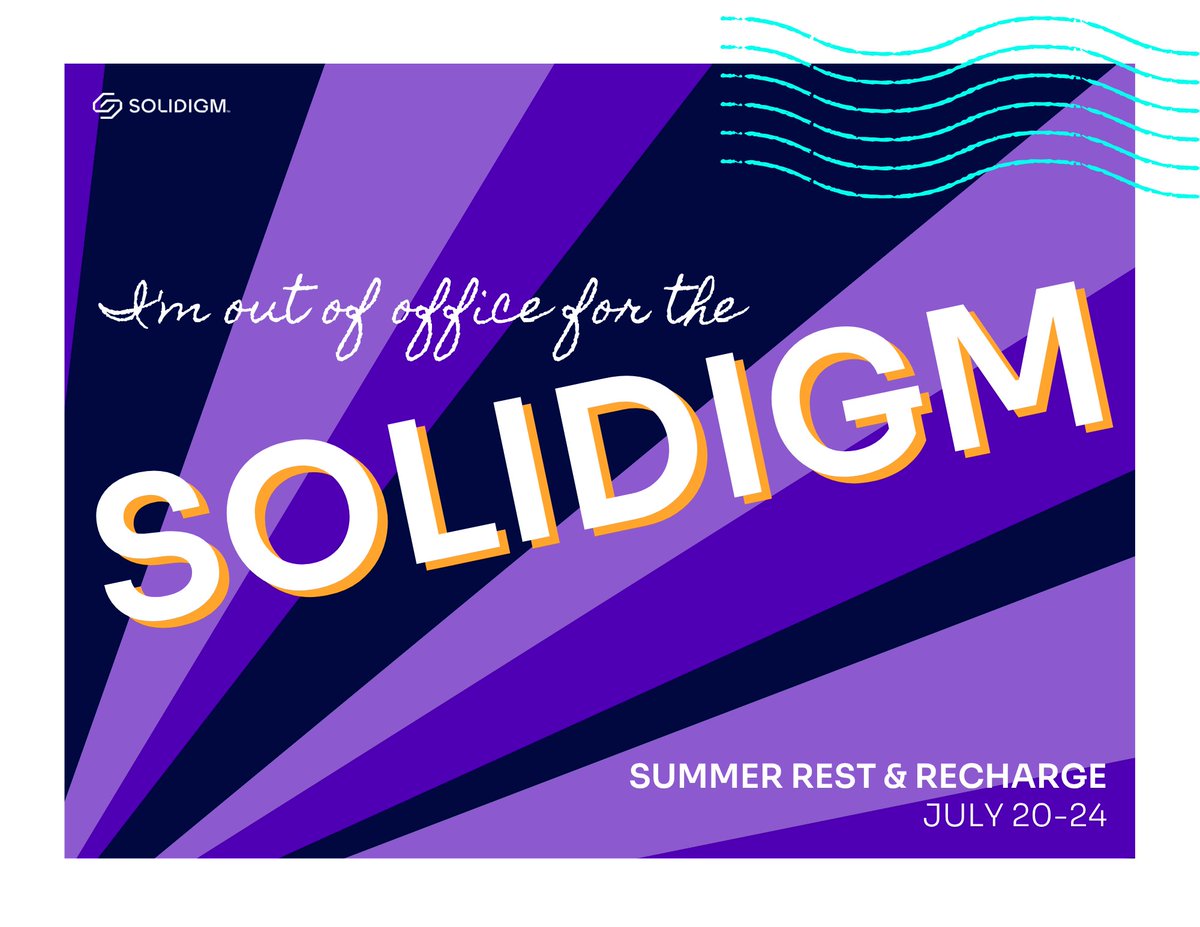SMShadley's tweet photo. Grateful to work for an organization that prioritizes encourages rest. Solidigm gives our entire North American team a full paid week off every summer, and I look forward to it every year. Going dark July 20-24, back July 27. #TeamSolidigm https://t.co/UFhUdtwzr6