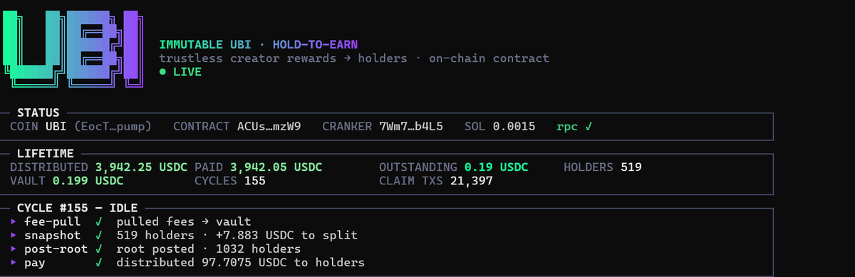 ubisolPF's tweet photo. We've paid to holders almost 4,000 united states dollars to $UBI holders so far.

In less than 24 hours.

If you are reading this you are early. https://t.co/nkKgfRjIEV