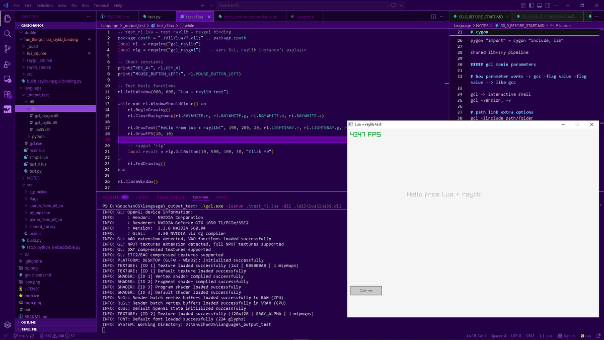 GnuChanOS's tweet photo. #raylib @raysan5 #gcl i'm not starting real language but i do embedded python and lua for no real reason and i do lua binding for raylib no reason soo it's working btw https://t.co/rYaRZIcGU6