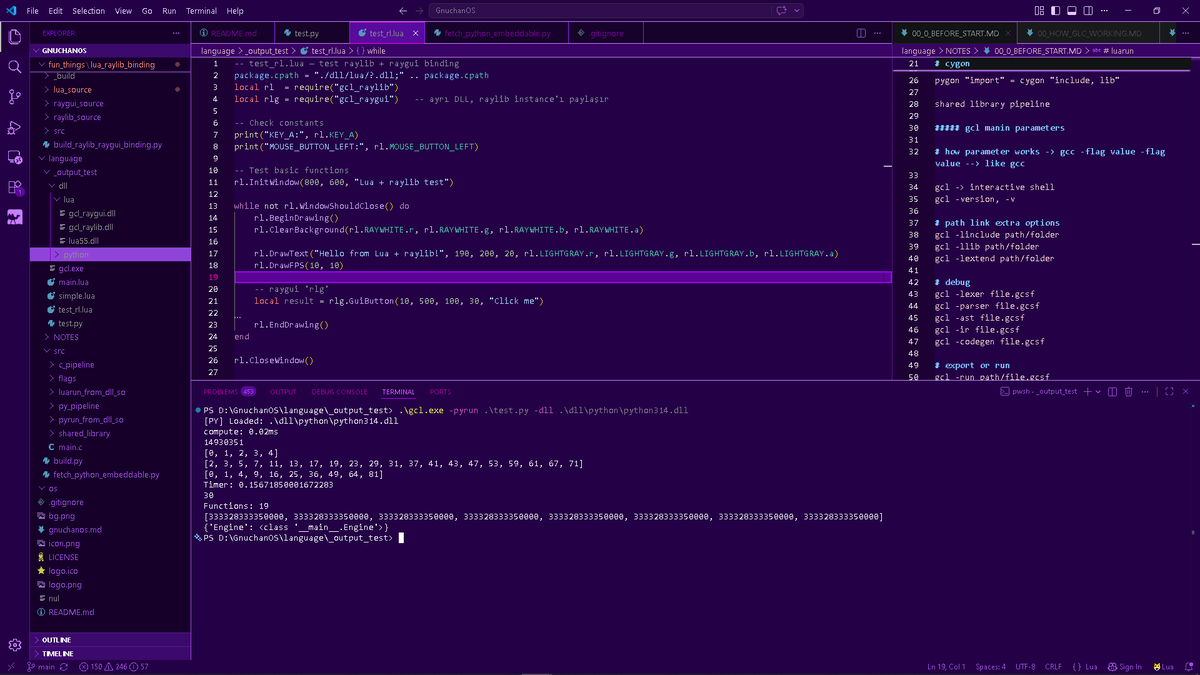 GnuChanOS's tweet photo. #raylib @raysan5 #gcl i'm not starting real language but i do embedded python and lua for no real reason and i do lua binding for raylib no reason soo it's working btw https://t.co/rYaRZIcGU6