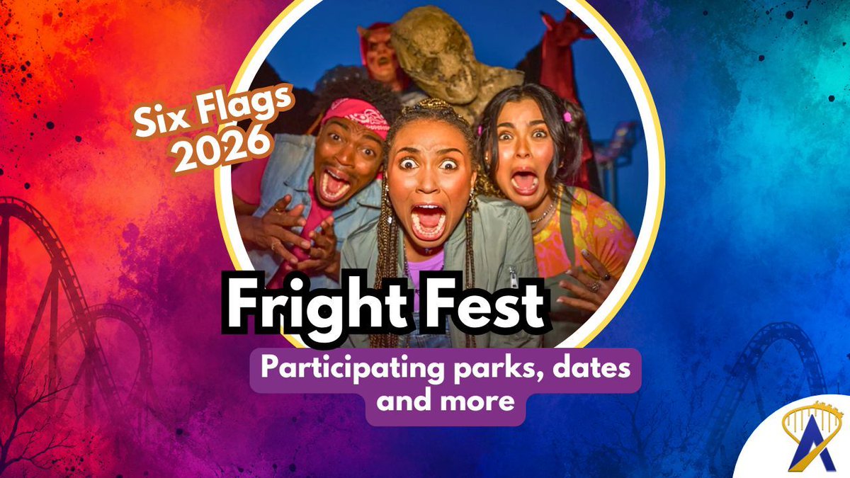 Attractions's tweet photo. Did you know that select Six Flags parks have Halloween scare zones and atmosphere included in regular admission? 

Six Flags has announced the participating parks and event dates for the 2026 season: https://t.co/X56u7Ebu6k https://t.co/QsyyJDKGCy