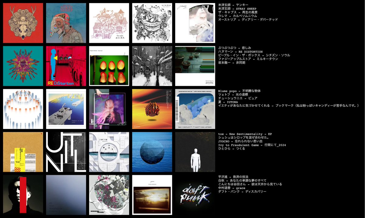 Lud_Bass's tweet photo. これ載っけると冷笑されるの！？
好きなアルバム詰め込んだだけ〜 https://t.co/VK2TAcw4DS