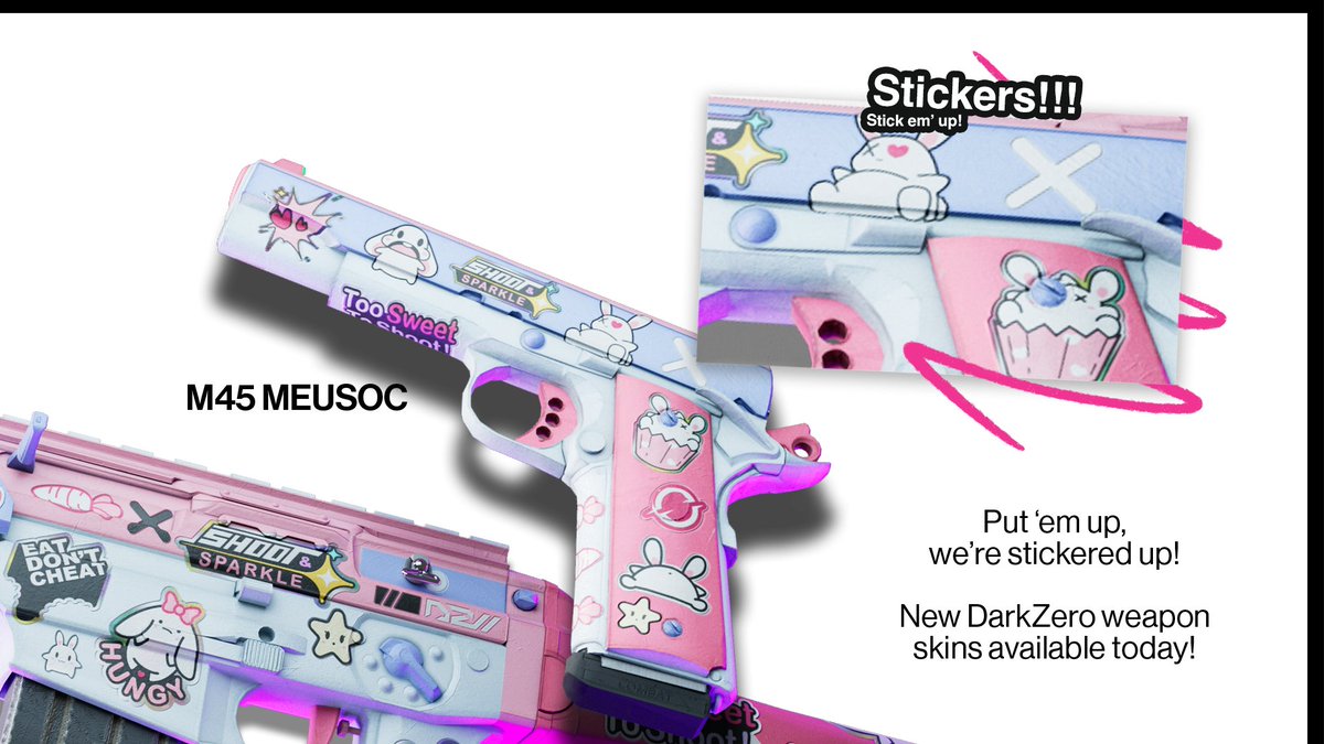 DarkZeroGG's tweet photo. 𝒴𝑜𝓊𝓇 𝓀𝒶𝓌𝒶𝒾𝒾 𝒷𝒶𝓉𝓉𝓁𝑒 𝓀𝒾𝓉 ₍ᐢ. .ᐢ₎ ₊˚⊹♡

🩷  556xi Primary
🩷 M45 MEUSOC Secondary

Bounce into battle with the full DZ Thermite bundle, available now! https://t.co/dD9yiR1ZKj