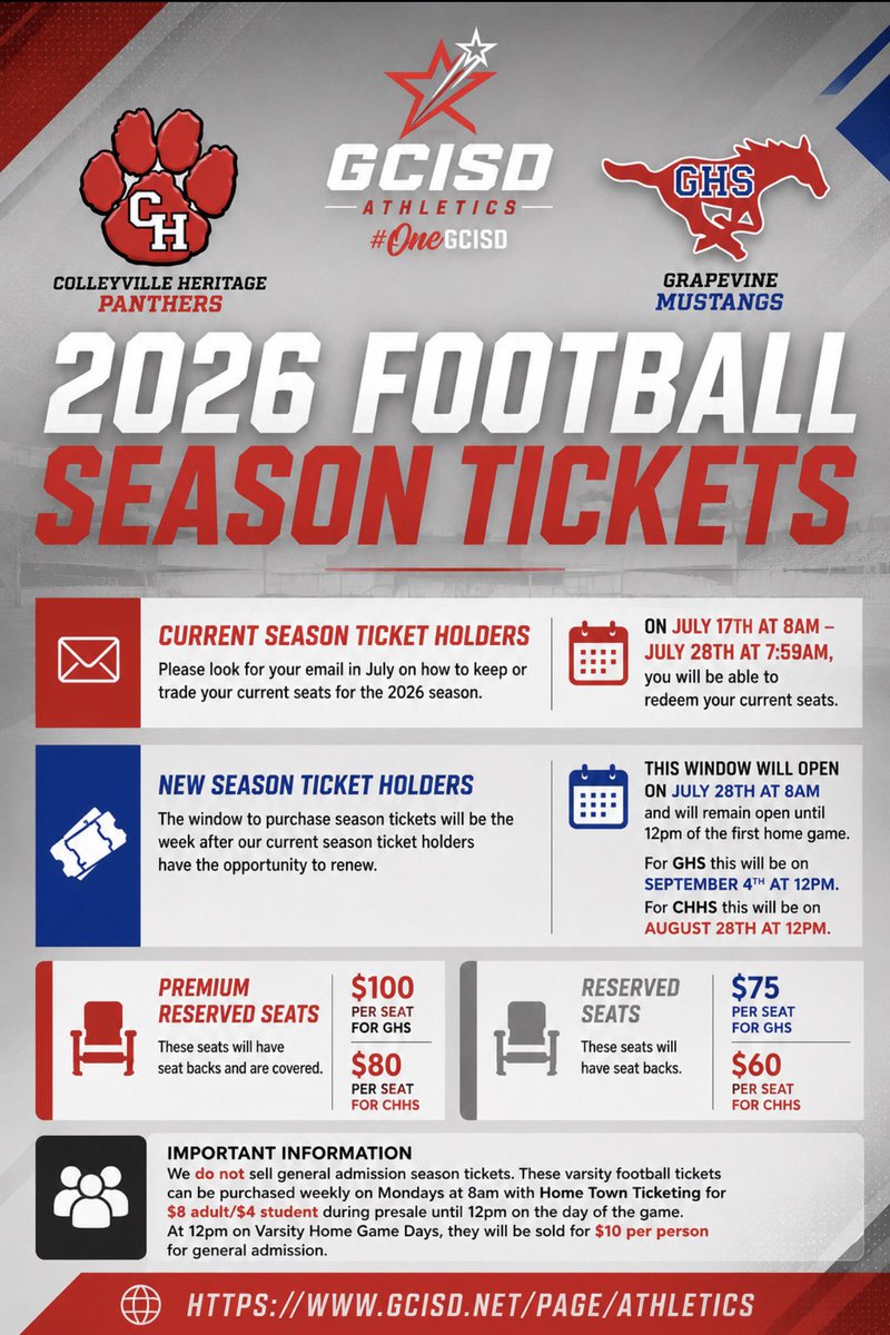 GCISD_Athletics's tweet photo. Almost time for Friday Night Lights in GCISD!
๐๏ธ Renewal Window Opens: Friday, July 17 at 8:00 AM
๐ More information: https://t.co/Do0GVfeFEe
#OneGCISD https://t.co/ewF4nvALRw
