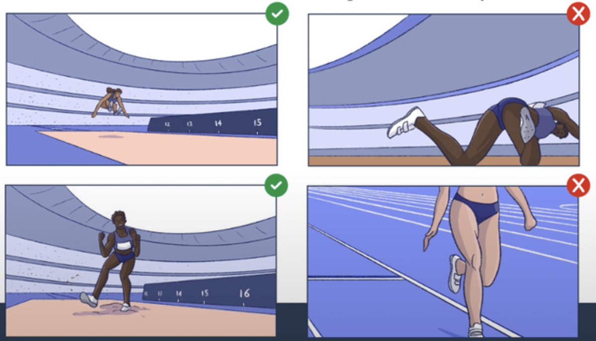 stats_feed's tweet photo. New guidelines from the European Broadcasting Union &amp; European Athletics to cut sexualized coverage of women athletes:

✅ Respectful angles showing technique &amp; performance
❌ Low shots + lingering body close-ups + pointless slow-mo https://t.co/uCbRYvw697