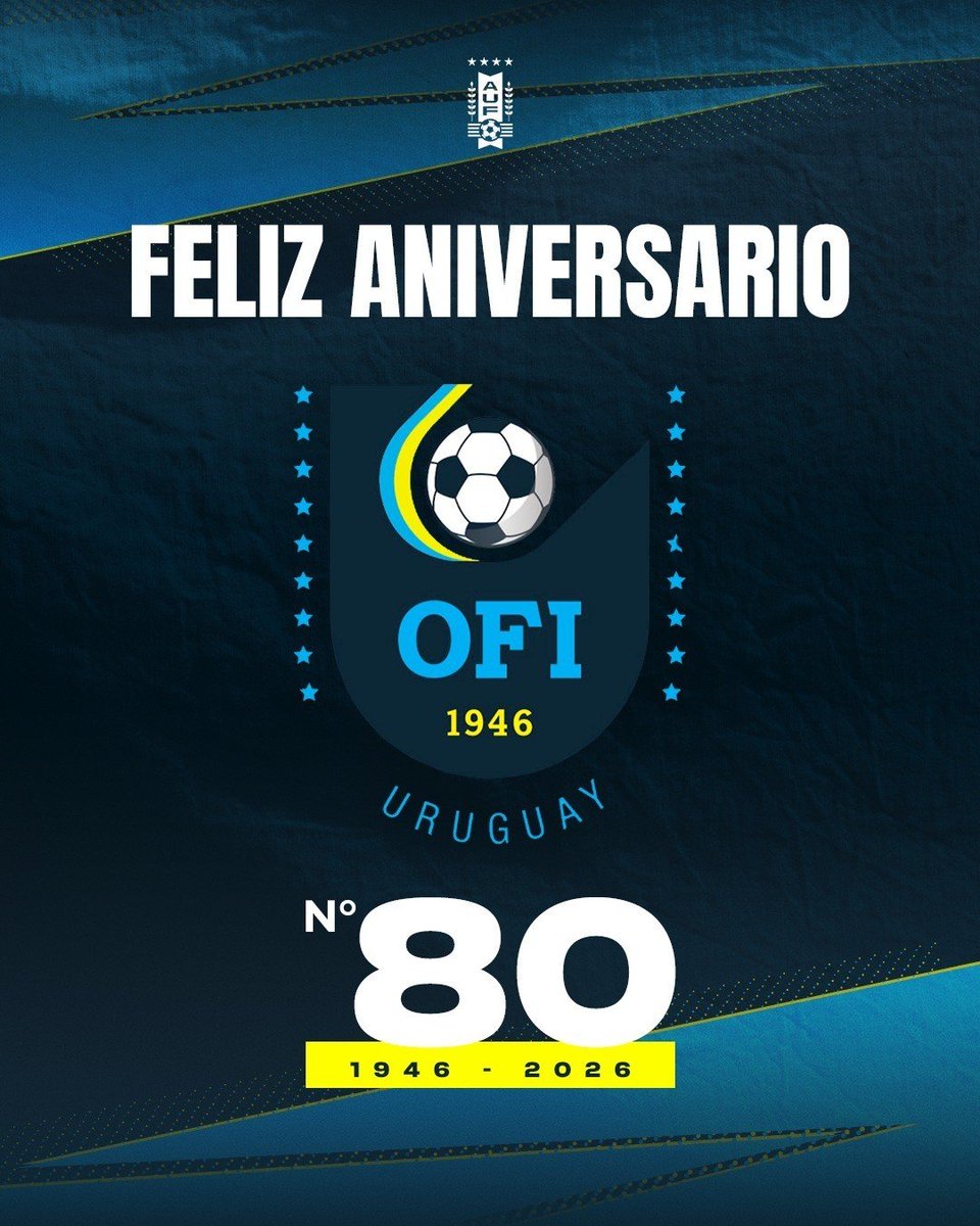 AUFOficial's tweet photo. 👏🏼 ¡Felicidades @OFIUruguay en tu 8️⃣0️⃣ aniversario! https://t.co/SctuBSINBm