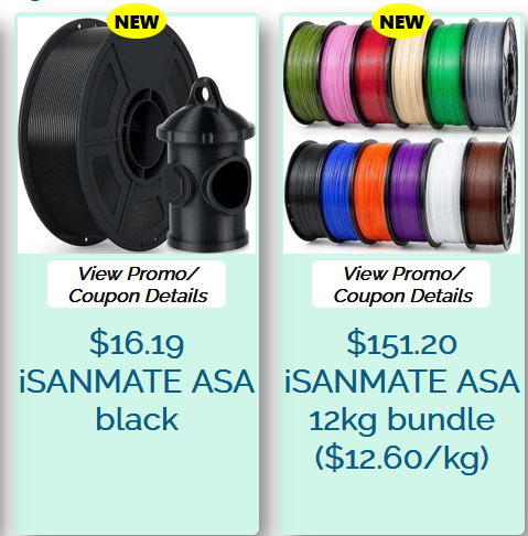 3dpdeals's tweet photo. $151.20 iSANMATE ASA 12kg bundle ($12.60/kg)
https://t.co/64COjDnCw3
$16.19 iSANMATE ASA black
https://t.co/QCCb6GLRUb
#ad #afflink https://t.co/tt1CIVjGlP