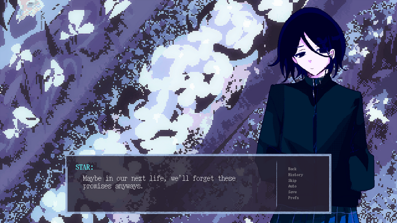 nqztan's tweet photo. #visualnovel #vndev
High schoolers "RAIN" and "STAR” settled themselves in an abandoned greenhouse.
As the last people in the world, they see themselves to their finale with…
-- a comfy vn made with the restrictions of o2a2 game jam
🌷 FINALE GARDEN 🪻
https://t.co/btLioUF410 https://t.co/8zFHVT1KLD
