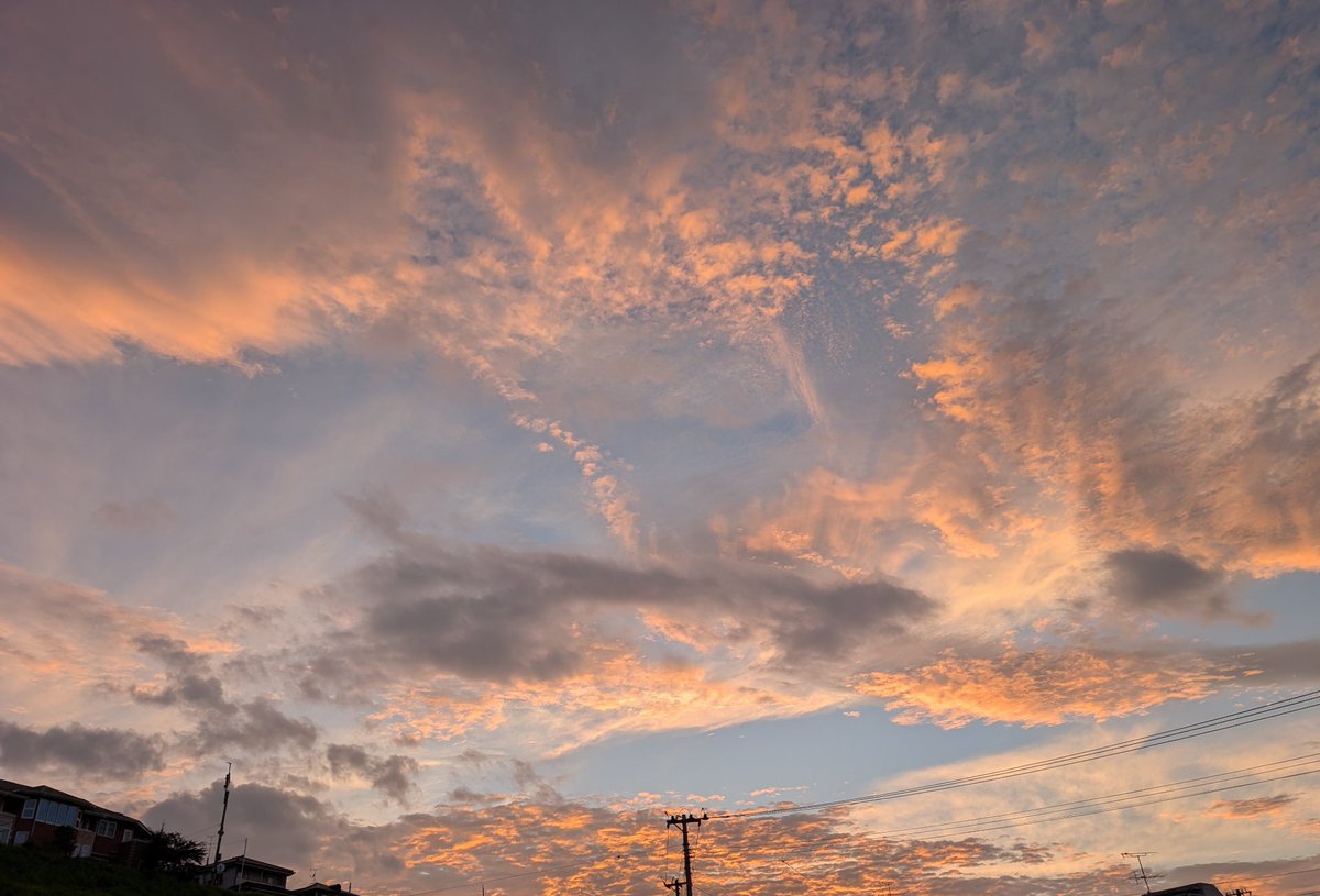 narikingjeanne's tweet photo. 仕事終わって外に出たら
こんなにきれいな夕焼けで
思わず写真を撮った✨

撮り終わったタイミングで
忘れてた作業に気付いて無事に戻れた！
そのまま撮らずに家まで帰ってたら
気になって眠れない夜を過ごすところだったわ。

ありがとう夕焼け🤩 https://t.co/lJd4SUcpmJ