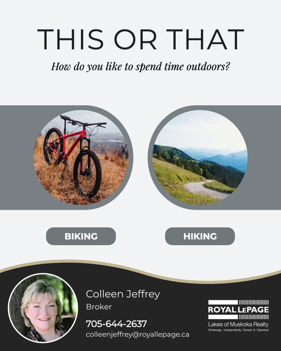 ColleenJeffrey's tweet photo. As the seasons shift, it is the perfect time to get outside and enjoy local trails, fresh air, and a change of scenery.
Drop your pick in the comments!
#newhome #muskokarealestate #Icanhelp #Bracebridge #LakeMuskoka #LakeRosseau #LakeJoseph #homebuyer #homeseller #Staging https://t.co/X9j3i1tu5h