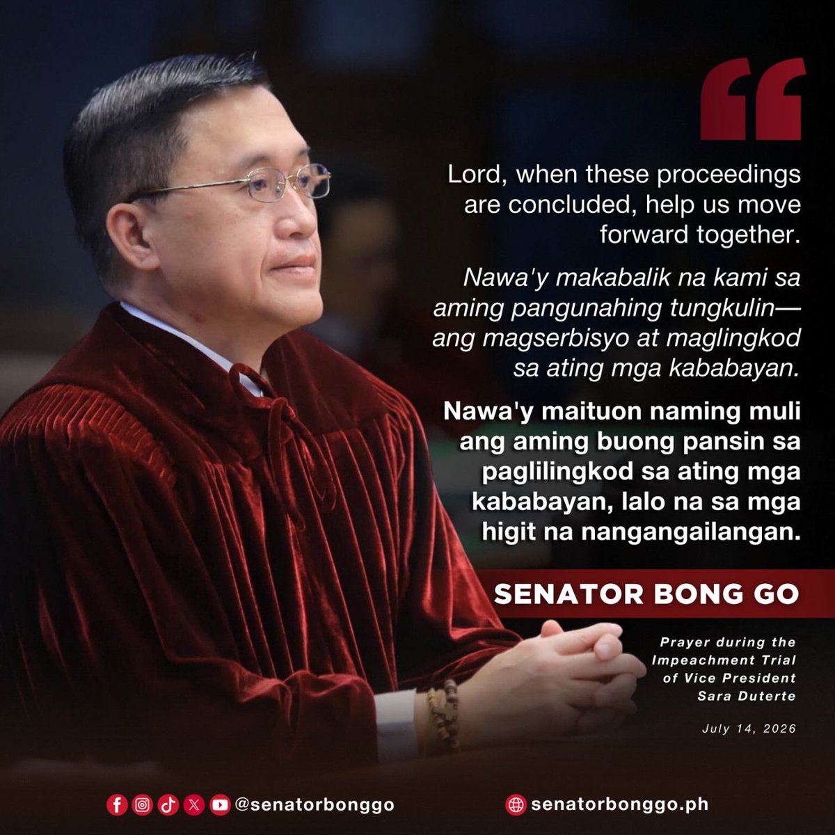 SenatorBongGo tweet picture
