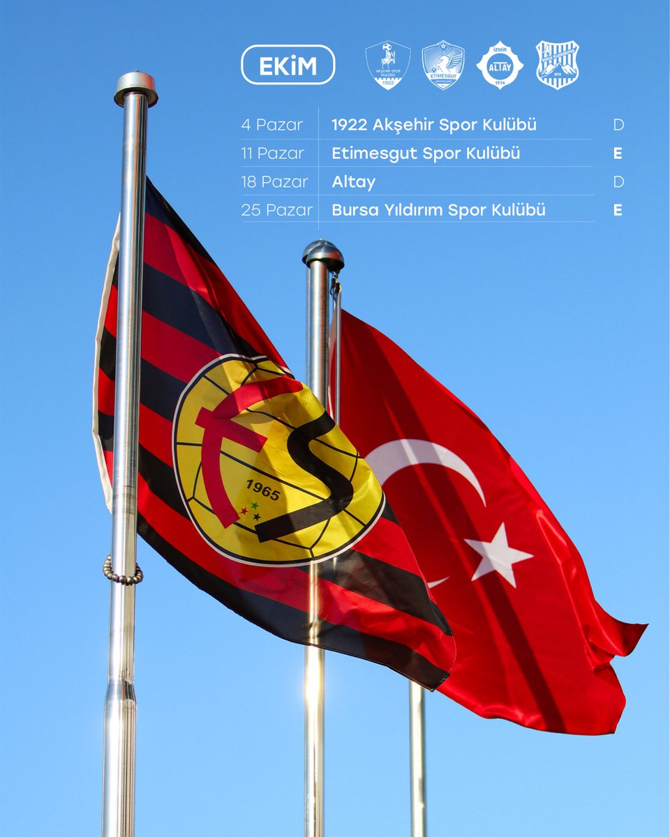 Eskisehirspor's tweet photo. 2026/2027 Sezonu İlk Yarı Fikstürümüz 👇🏼 https://t.co/4xpO0uoZYp