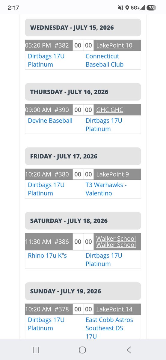 2027VAPlatinum's tweet photo. here’s the pitching rotation for this week in lakepoint @prepbaseball @pbtscouting 
G1
@PalmerGobble
@JBurpoe
@Tra3Jones5
G2 
@HudCzajk1
@CullenMillner
@Tra3Jones5
G3 
@JBurpoe
@Zacharygrogan22
@ColeObstgarten8
G4 
@MistrettaJack
@braydenfunk2027
G5
@Tra3Jones5
@ColeObstgarten8 https://t.co/7oFOEqCb9E