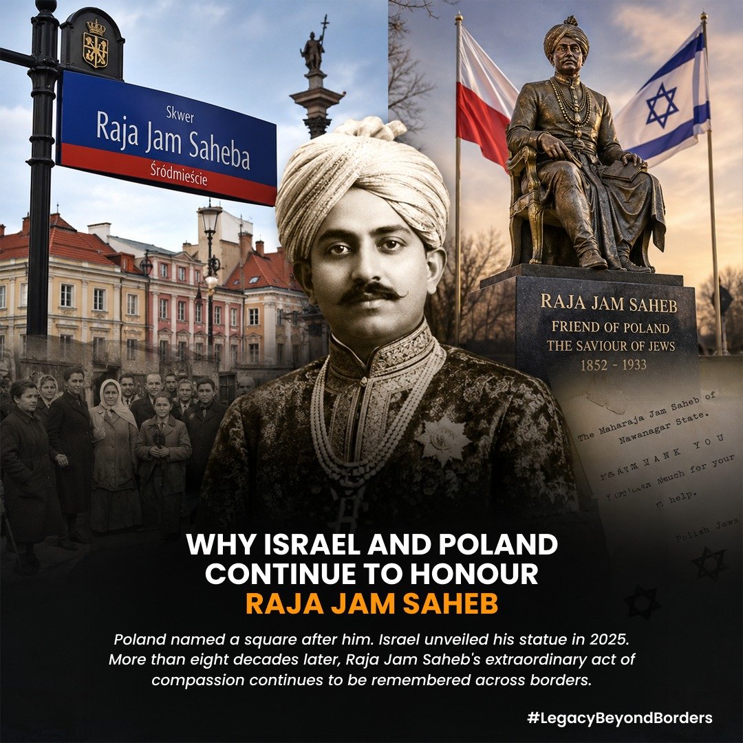 VertigoWarrior's tweet photo. Friend of Poland. The Saviour of Jews.🙏 

Over eight decades later, the extraordinary compassion of Raja Jam Saheb continues to be honored globally. From a dedicated square in Poland to a statue in Israel, true humanity knows no boundaries. 🇮🇳🇵🇱🇮🇱 #LegacyBeyondBorders https://t.co/lYgeVscgDJ