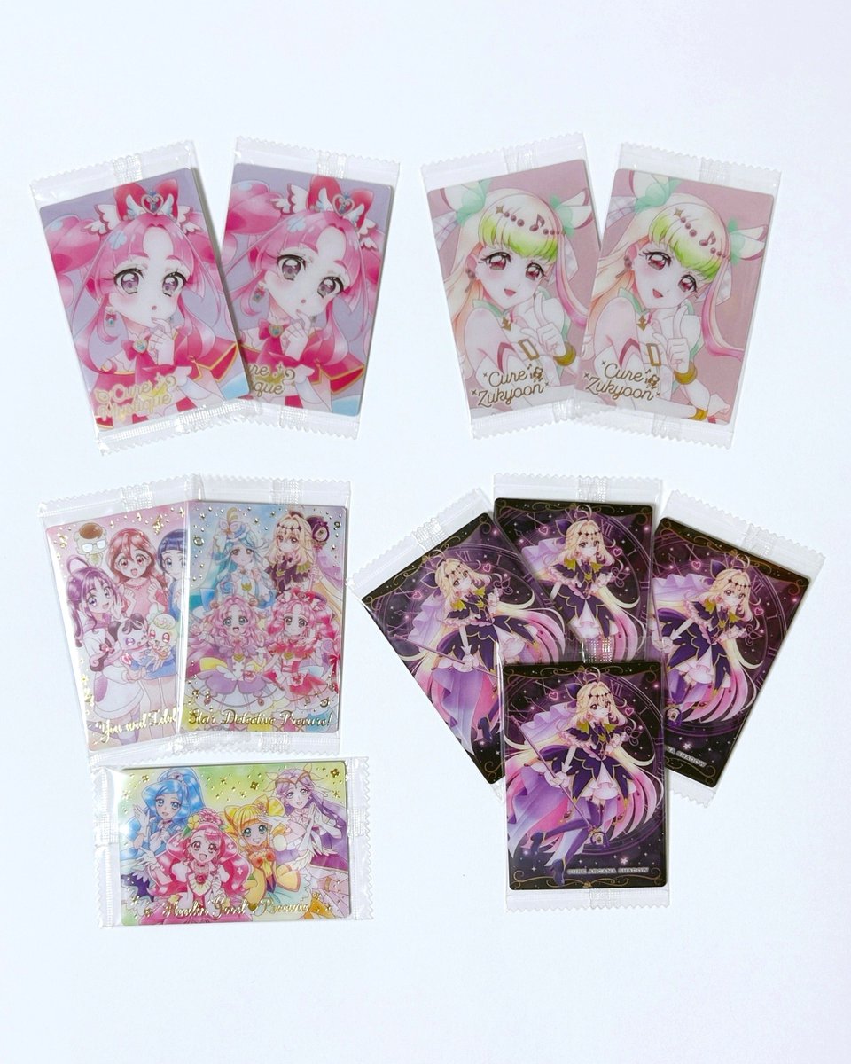 KswHiro's tweet photo. 《プリキュアカードウエハース13》2BOX目開封😆…結果まさかの1BOX目と同じHRが2枚の箱でした😅こういうとこで日頃の行いが出るねw好きな方には申し訳ないけどグレースとスパークルのHR狙いだった自分には残念な箱でした😝2箱でアルカ��シャドウが4枚も出たしまあいっか♪　#precure #プリキュア https://t.co/Fdvw7dIi55