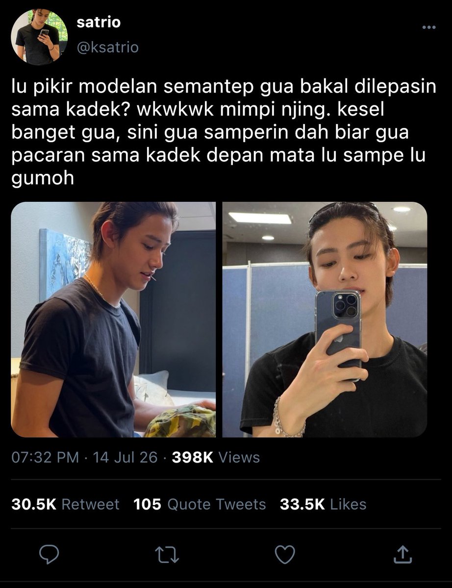 ahneomy's tweet photo. #keonhyeon few tweets au
satrio viral udah biasa, tapi kalau kadek yang viral beda cerita https://t.co/QFcOPleF2A
