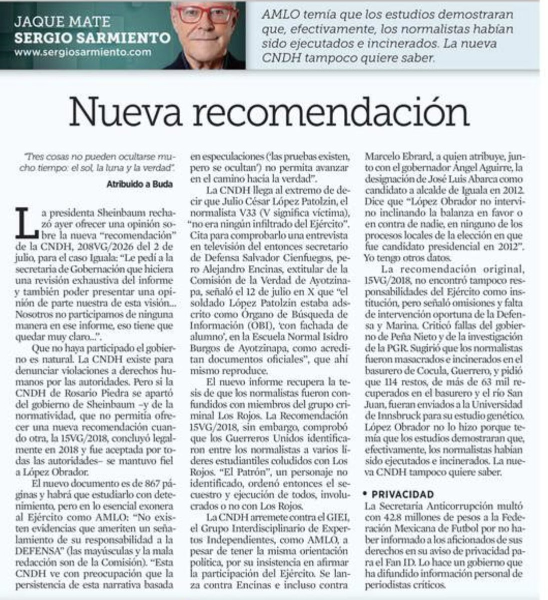 acastilloDC's tweet photo. La CNDH exoneró al Ejército igual que AMLO. El organismo que existe para denunciar al poder terminó redactando la defensa jurídica del expresidente. https://t.co/ZLgcQ0ugfA