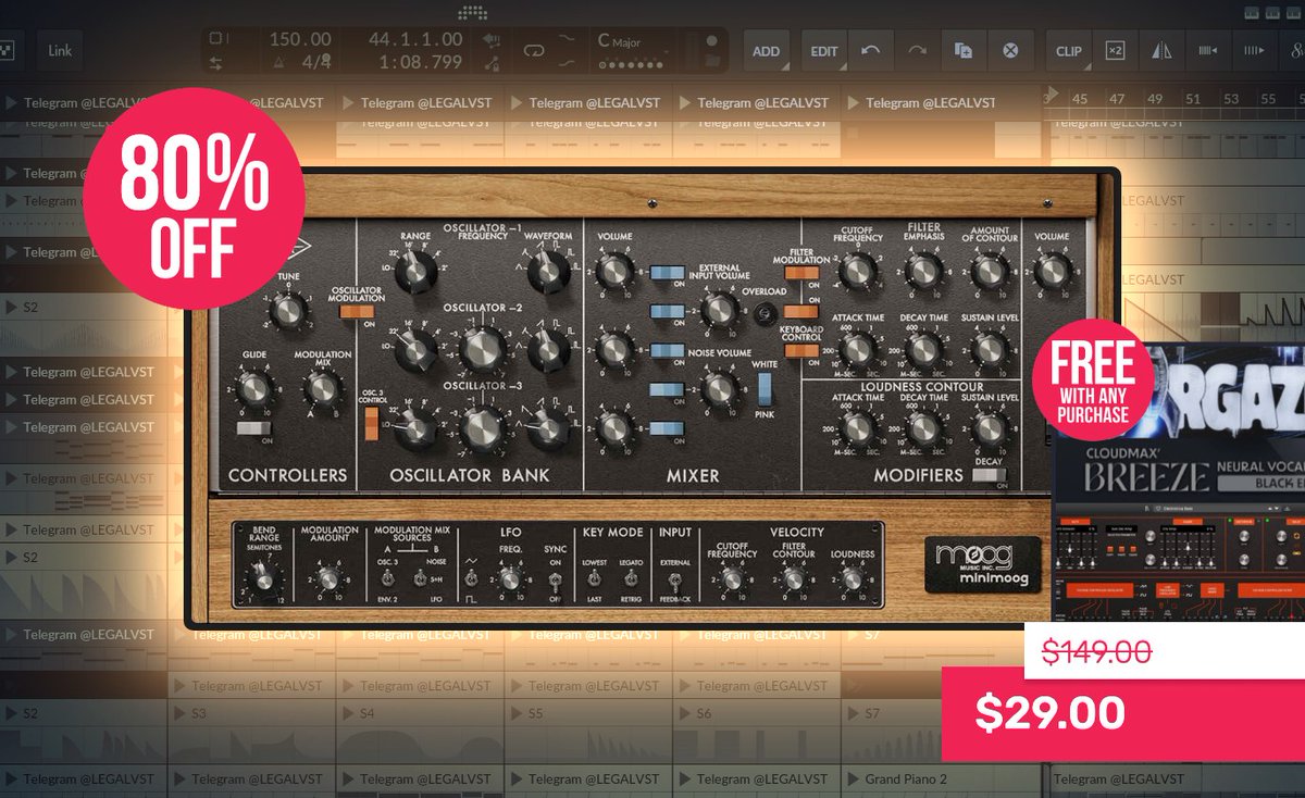 LEGAL_VST's tweet photo. Minimoog by Universal Audio 🎛️
The Holy Grail of Analog Synths, Perfectly Emulated in Software
💻 Mac/Win (VST3/AU/AAX)
💰 $29 (reg. $149) until 31 July + FREE plugin
🔗 https://t.co/tmT9bq8cjV
#uad #minimoog #synthplugin #analogsynth #musicproduction https://t.co/abtZGp932G