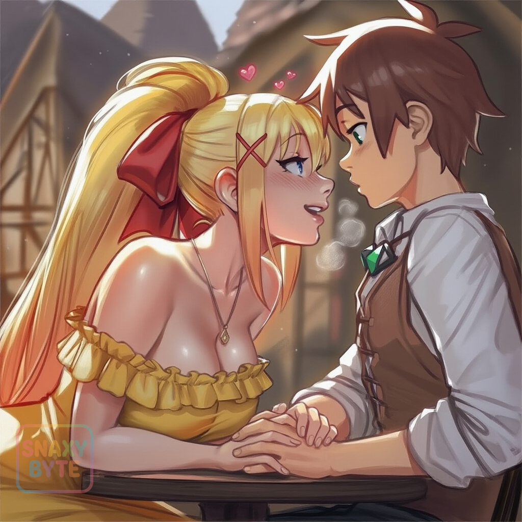 snaxybyte's tweet photo. Darkness and Kazuma https://t.co/9atMHZ92Bf