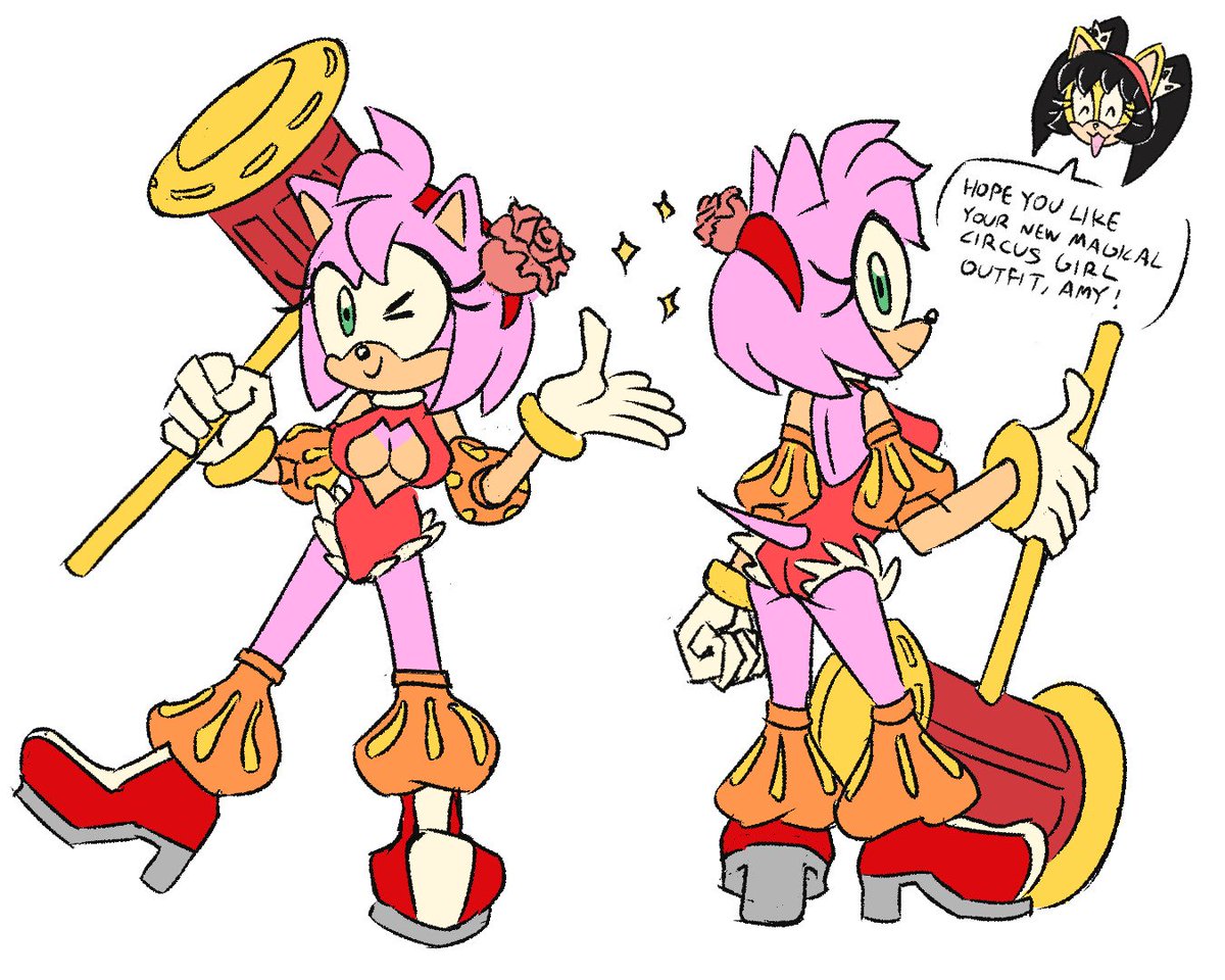 JamesSt450's tweet photo. Amy's new look in my comic universe

Having grown up and tired of jokes about her wardrobe, Amy asked Honey the cat to make her a new look. The fashionista combined magical girl, showing off Amy's attractiveness,and the practicality of doing acrobatics and spin dashes in battle. https://t.co/7x34gTJwNN