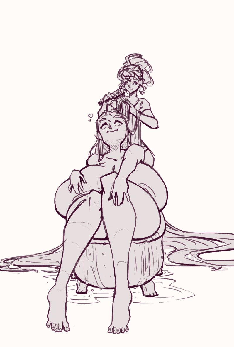 night647's tweet photo. Daria giving Dax some well deserved TLC to cheer her up
A big girl still need some time to relax :3
A sketch suggestion by one of my supporters at [a ink spill cover the text] featuring their OCs https://t.co/UlZPpmGAoz