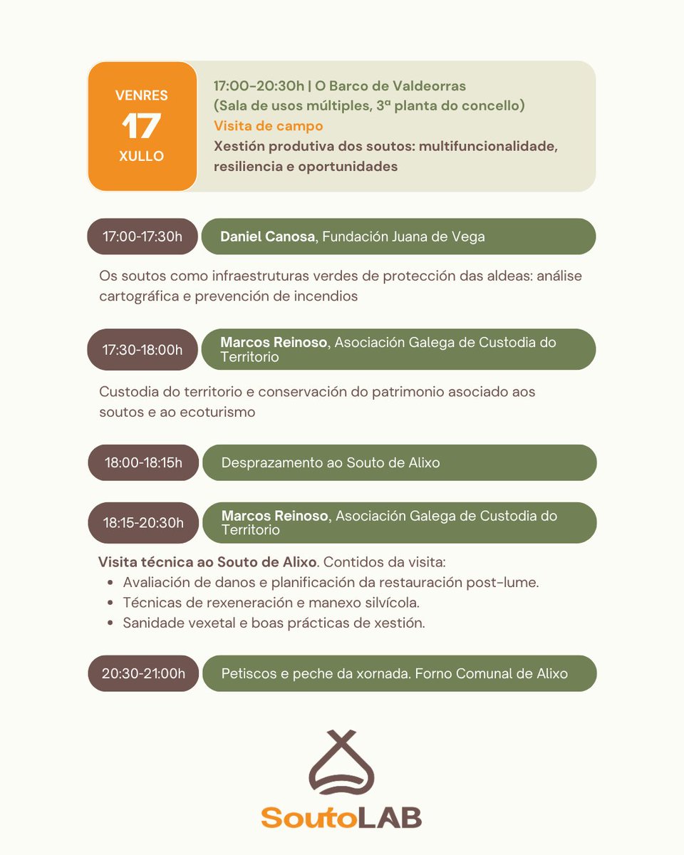 fjuanadevega's tweet photo. 🌰 𝗦𝗼𝘂𝘁𝗼𝗟𝗔𝗕 organiza un ciclo de xornadas formativas para potenciar a cultura da castaña nas comarcas de Valdeorras e Terra de Trives.

✔️ A asistencia é libre ata completar aforo.

Formulario de inscrición ⤵️
https://t.co/V8C60RZWc3 https://t.co/TJy0k9m8sm