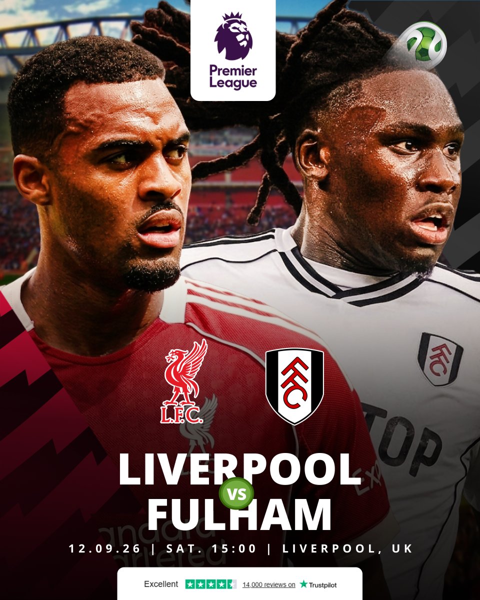 FootballTicketN's tweet photo. Will the Reds turn Anfield into an absolute fortress, or can the Cottagers execute a tactical masterclass to shock Merseyside? 🔥
#FootballTicketNet #PremierLeague #LiverpoolFC #FulhamFC #FootballTickets https://t.co/gpxMPsI15J