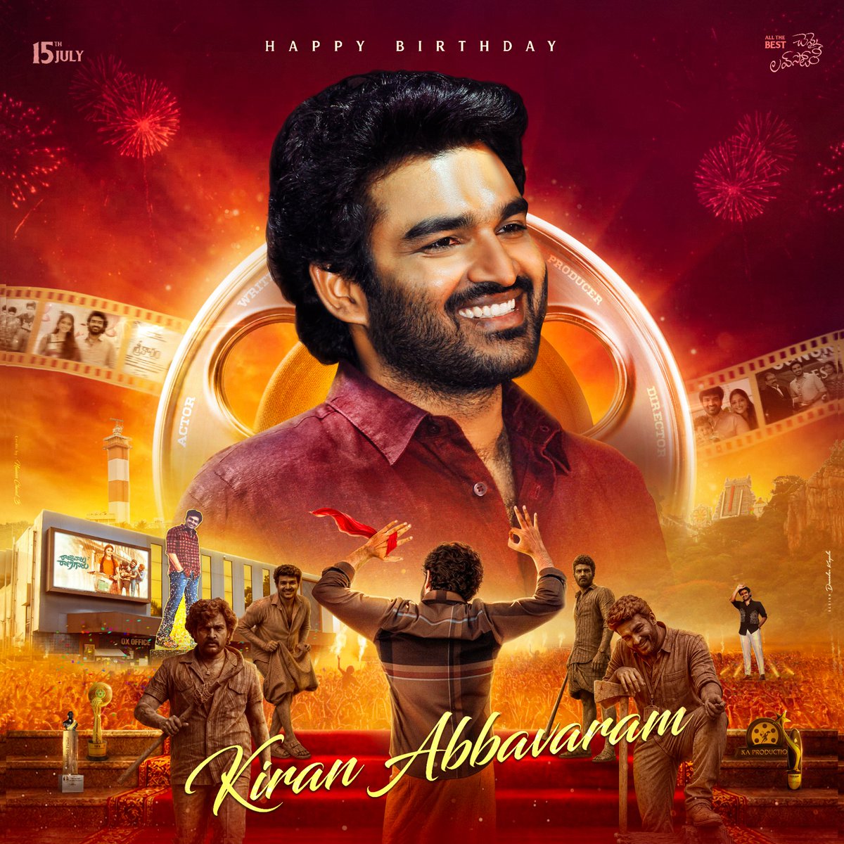 KA_officialteam's tweet photo. Happy Birthday to our energetic and talented @Kiran_Abbavaram Anna❤️🎉

Wishing you great health, happiness, and many more blockbuster successes. May this year bring even bigger milestones and memorable moments❤️

#HBDKiranAbbavaram #BirthdayCDP #ChennaiLoveStory https://t.co/Dqj5uCZHUt