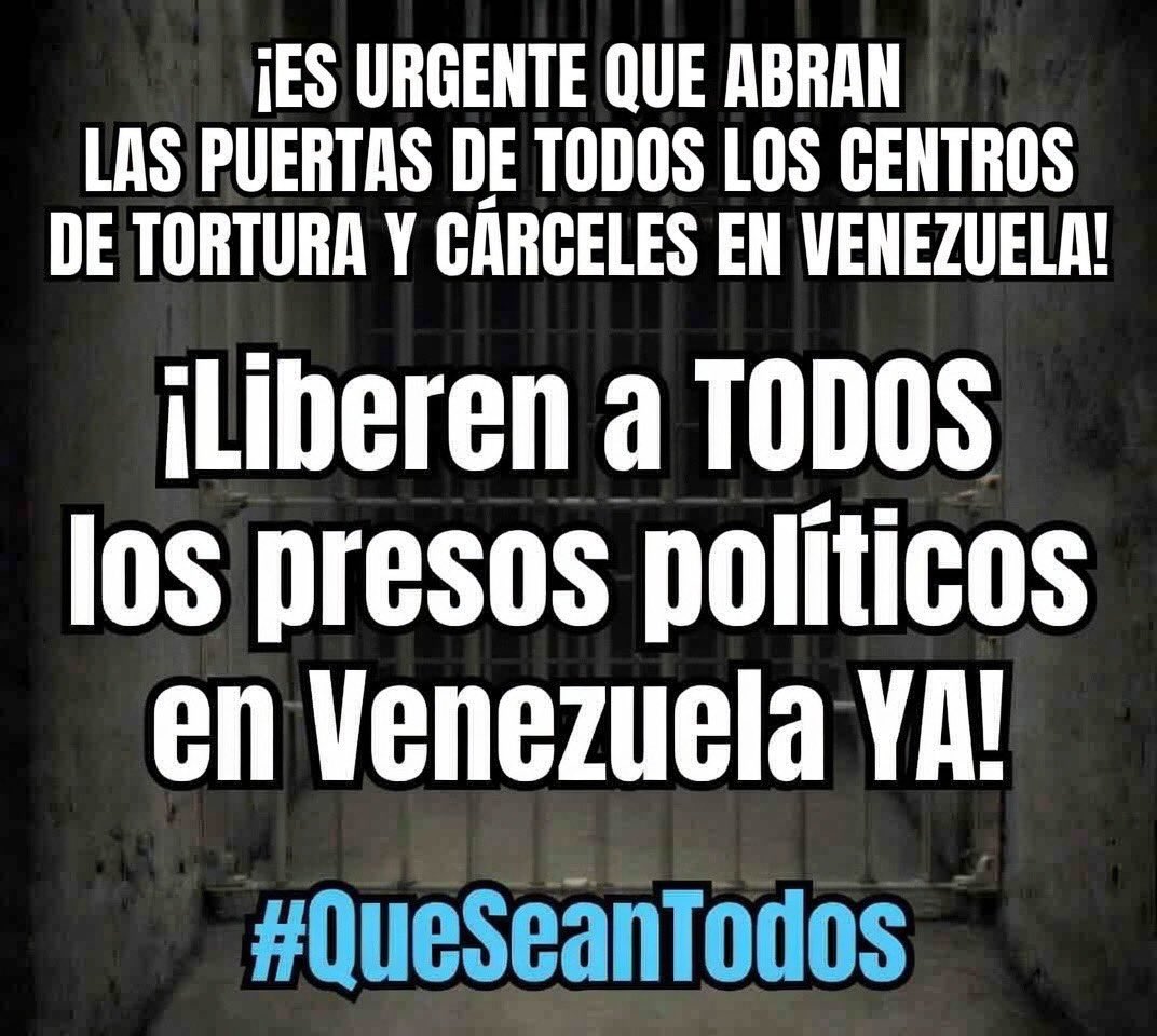 ZFrandjian39338's tweet photo. ¡Liberen a todos los presos políticos en Venezuela YA! https://t.co/KAzk9OCKhg