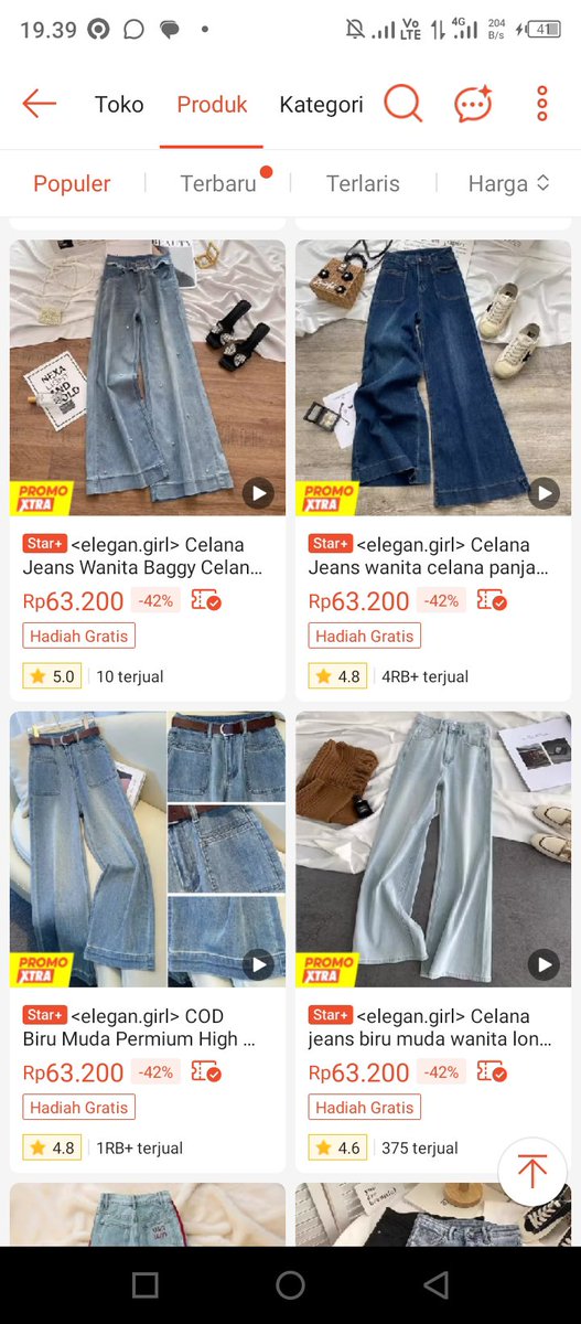 sani1653046's tweet photo. Curiga ini owner tokonya lagi ngantuk pas input harga. Masak celana jeans cutbray jumbo sama model baggy mutiara gini cuma dijual 63 ribuan??!😭

Potongannya beneran bikin kelihatan jenjang dan mahal, padahal harganya murahnya gak ngotak. Keburu harganya dinaikin buruan di CO. https://t.co/yDR7clCBDR