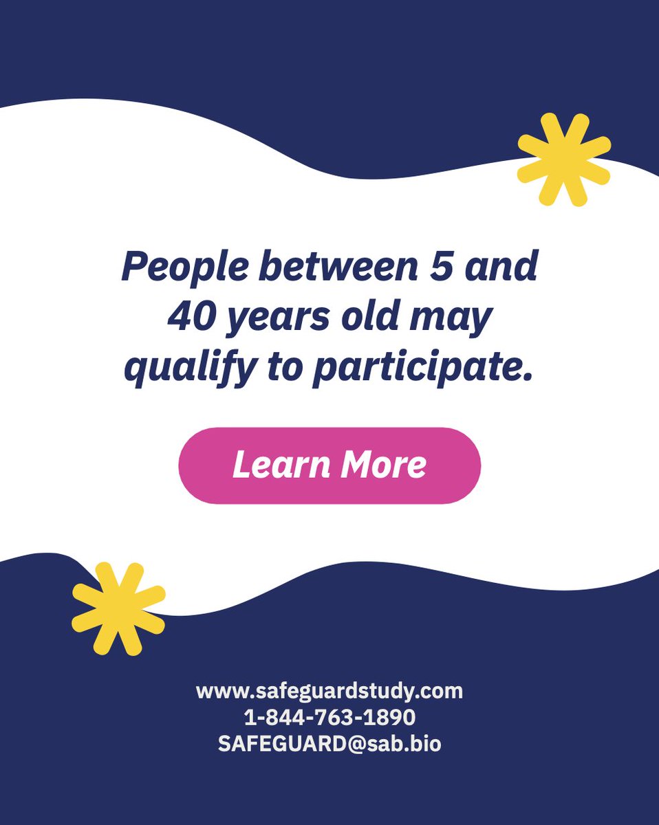 SABBantibody's tweet photo. A clinical study is now enrolling people with newly diagnosed type 1 diabetes (T1D). Find out more about the SAFEGUARD clinical study and see if you are eligible to participate: https://t.co/zq1n0k6p2l https://t.co/q4rE1nNhGa