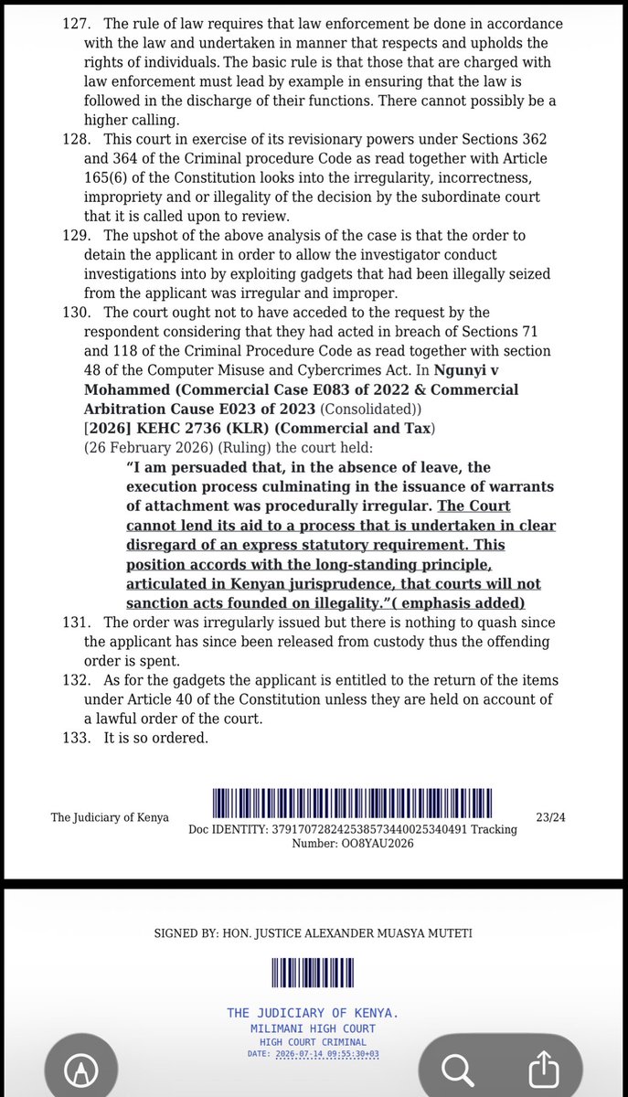 eyanm's tweet photo. On behalf of @VOCALAfrica_ &amp; Halima Ngache @Halimaprinces we applaud Hon. Muteti’s ruling @Kenyajudiciary where he directed Halima Ngache’s @Halimaprinces gadgets be released,after faulting the orders from the trial court causing her illegal detention &amp; unwarranted search warrant https://t.co/zBOd6KDhy6