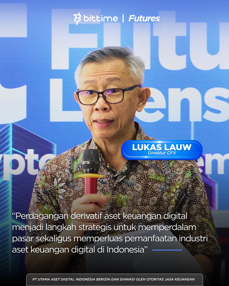 bittimexchange's tweet photo. Bittime resmi jadi yang pertama mendapatkan lisensi Futures dari @cfx_id di era pengawasan OJK! 🔥

Ini bukan cuma soal fitur baru, tapi langkah besar untuk menghadirkan trading futures yang lebih aman, teregulasi, dan dalam satu ekosistem bersama Spot & Staking.

Saatnya level up strategi trading kamu. 📈⚡

🚀 Bittime Futures segera hadir!
Jangan sampai ketinggalan jadi yang pertama mencoba.

👉 Baca selengkapnya: https://t.co/wLSP96LKYH

#BittimeFutures #CryptoIndonesia #FuturesTrading #Crypto #OJK