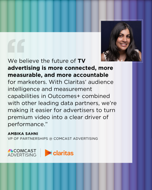 BrianDParker's tweet photo. Claritas data, identity, and measurement capabilities are integrated into Comcast Advertising's Outcomes+ solution to give marketers a more unified way to build audiences, activate campaigns, and prove performance. #ComcastEmp https://t.co/ML5KixXpTq https://t.co/dCi6JCxahL