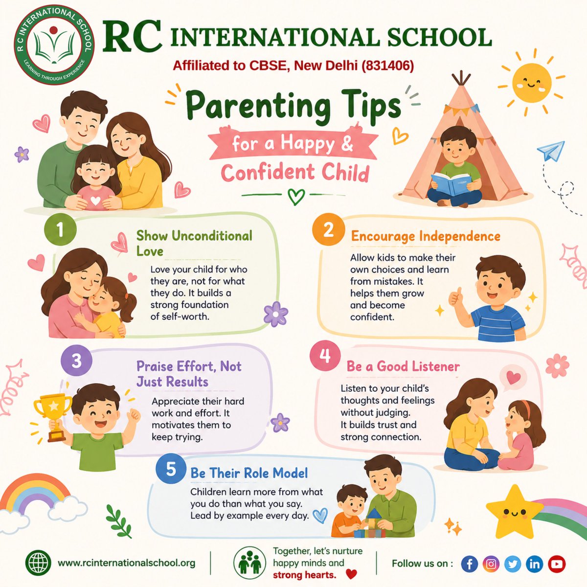 RCInternationa2's tweet photo. 🌱 Parenting Tip of the Day
Small moments of love, encouragement, and understanding help children grow into confident individuals. Every positive word shapes their future. 💚
#ParentingTips #PositiveParenting #HappyKids #ConfidentKids #ChildDevelopment #ParentingJourney https://t.co/VRouoLnwym