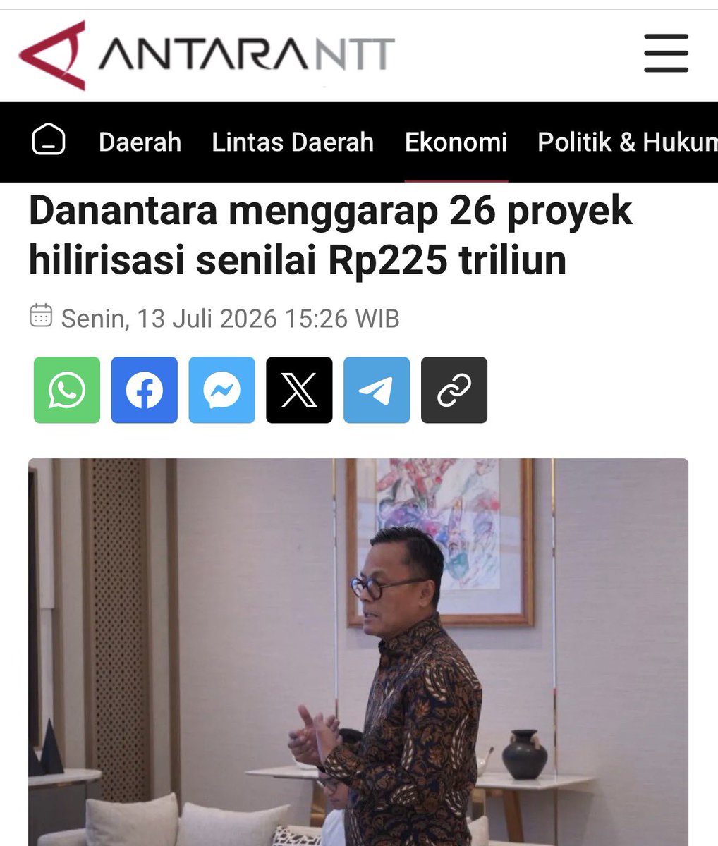yusuf_dumdum's tweet photo. Setelah BUMN yg gak jelas dan bikin rugi dipangkas, Danantara akan menggarap 26 proyek hilirisasi  dg total nilai investasi Rp 225T dan diproyeksikan mampu menyerap 37rb lebih tenaga kerja. 🤔 https://t.co/J7hVyi7Df8