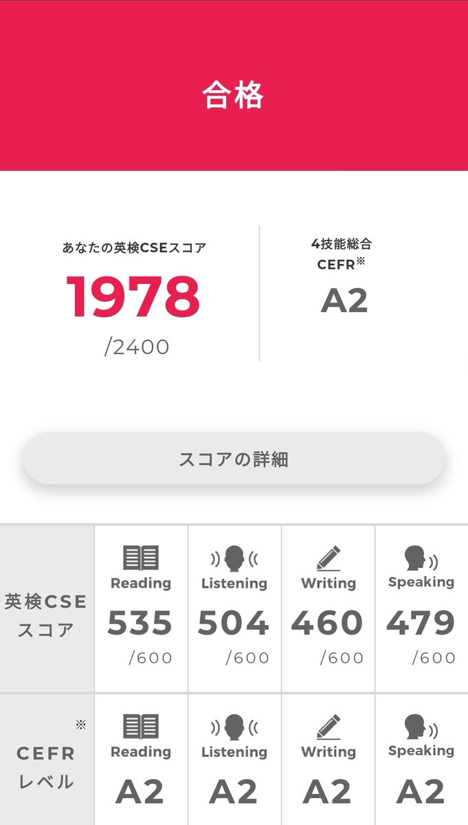 FML__2024's tweet photo. 英検準2級合格してた🎉
思ったより良い成績だった
「駄目だ、4問目がよく分からなくて意味不明な返答をしてしまった🥺」と言ってたけど、何とかなってた
良かった②
あとは数検2級が受験前迄に受けられるかだなぁ
受験優先にしたいから、無理に受けなくてもいいんだけどねぇ🙄 https://t.co/vayIPGmtxR