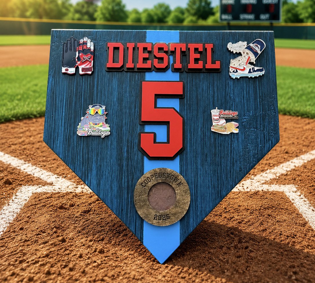 DC33Baseball's tweet photo. This is a great way to display your
Cooperstown pins too!  Nice job “Nickel”!  Go Bulldogs! https://t.co/QrqHzf3pJq