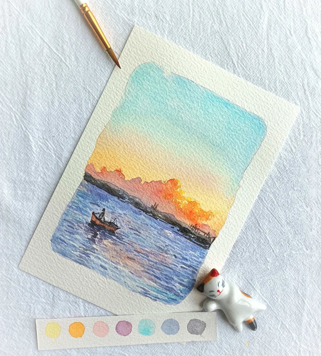 diYORRImBD2lndB's tweet photo. Trying watercolor for the first time today—so excited to turn messy blobs into something warm and pretty!  What’s your go-to small hobby to beat stress #HobbyJoy， https://t.co/8jTVWwOmGV