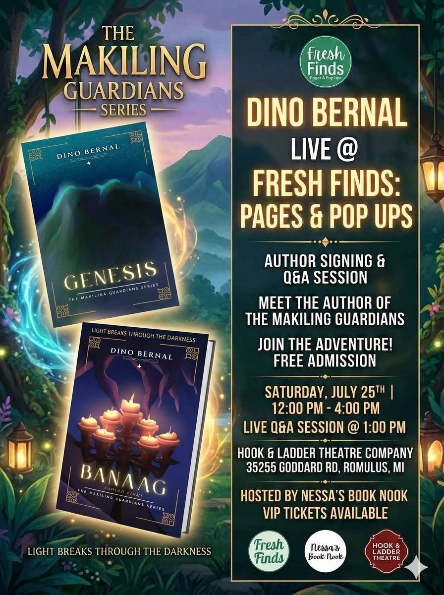jdpbernal's tweet photo. The Makiling Guardians are headed to Romulus, MI! 

Join me at the Fresh Finds: Pages &amp; Pop Ups book fair on Saturday, July 25th (12-4 PM) at Hook &amp; Ladder Theatre Co.Catch my live Q&amp;A at 1:00 PM to talk Genesis &amp; Banaag! Admission is FREE. 

See you there! https://t.co/N4nNzfN6oY