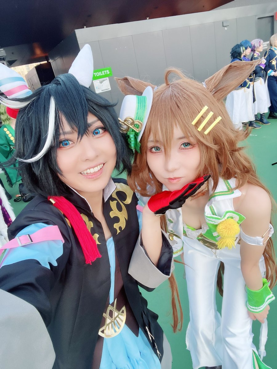 tammucos's tweet photo. お互いにめっちゃにやけましたツーショふへへへ🎩🅰️
※コスプレ https://t.co/doGo1oPS6u