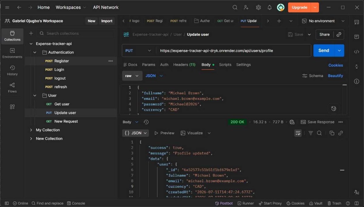 POjugbo22's tweet photo. For the User endpoints, I implemented profile retrieval, updates, and account deletion.

Users can only access and update their own profile. Email updates are validated to ensure uniqueness. For account deletion, I removed all associated user data, deleted the account
#Backend https://t.co/fYfOPAGMZ1