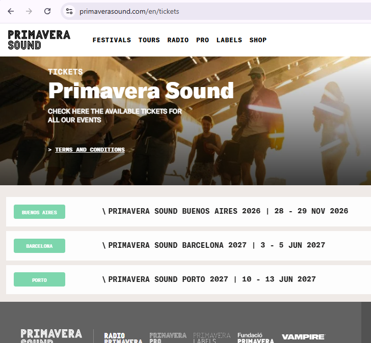 melhorpessoaeu's tweet photo. E o Primavera Sound São Paulo que já não aparece mais nem no site OFICIAL do evento, nem na página da Ingresse?! #RIPrimavera https://t.co/LzNY4A2rtq